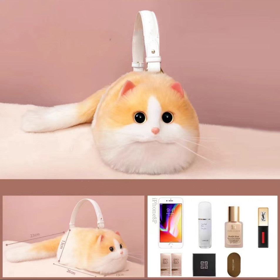 Women's Cute Handmade Cat Doll Bag